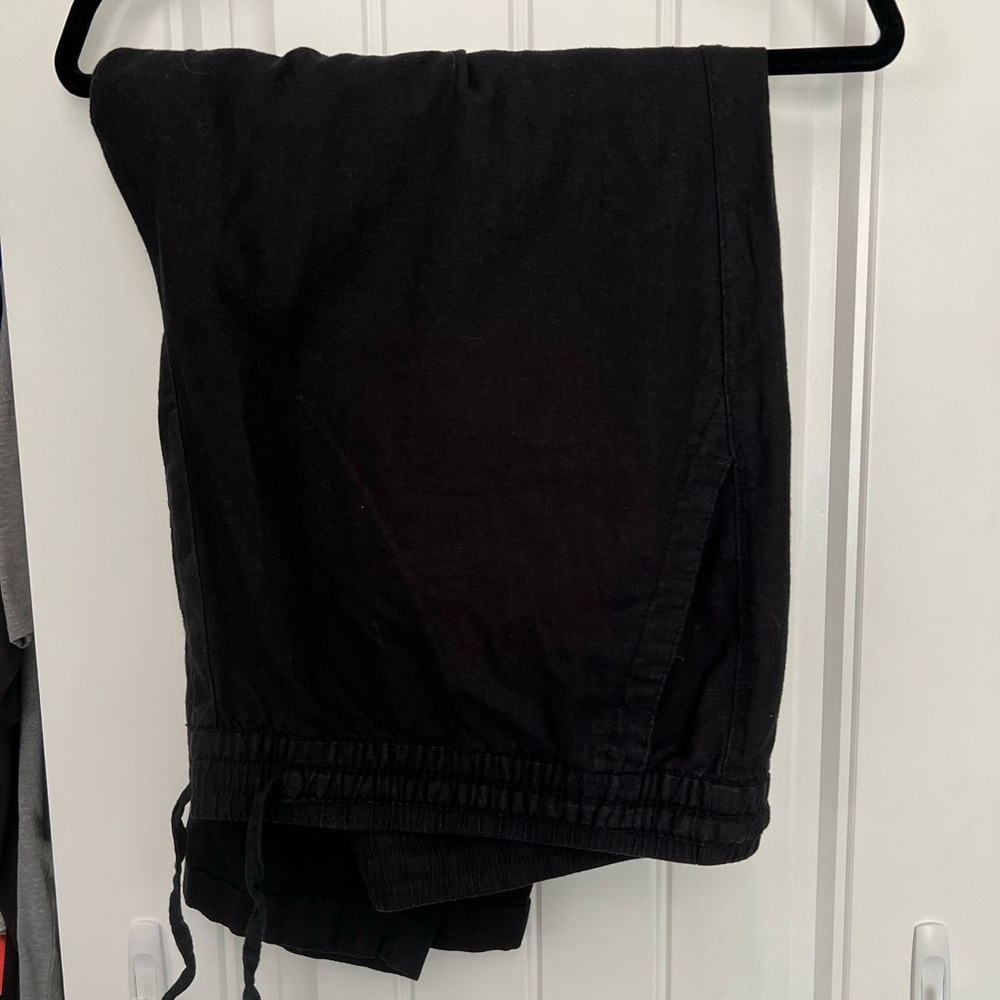 Black linen pants